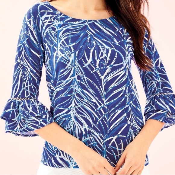 Lilly Pulitzer small Blue Patterned laddie Women's Top - Picture 2 of 6